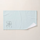 Moderne elegante Monogram Script Aqua Blue Badhandtuch Set (Handtuch)