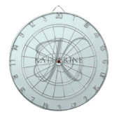 Moderne elegante Monogram Script Aqua Blue Dartscheibe (vorne)