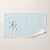Moderne elegante Monogram Script Aqua Blue Handtuch (Handtuch)