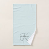 Moderne elegante Monogram Script Aqua Blue Handtuch (Handtuch)
