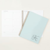 Moderne elegante Monogram Script Aqua Blue Planer (Anzeige)