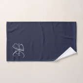 Moderne elegante Monogram Script Navy Blue Badhandtuch Set (Handtuch)