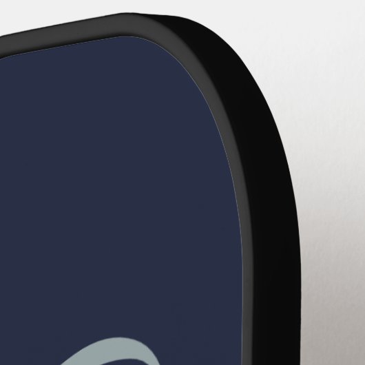 Moderne elegante Monogram Script Navy Blue Pickleball Schläger (Linke Seite)