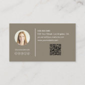Moderne elegante Monogram Taupe Beruflich Visitenkarte (Rückseite)
