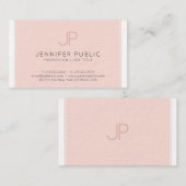 Moderne elegante Monogram Trendy Blush Pink Luxury Visitenkarte (Vorne/Hinten)