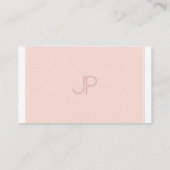 Moderne elegante Monogram Trendy Blush Pink Luxury Visitenkarte (Rückseite)