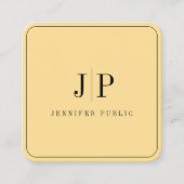 Moderne, elegante Monogram-Vorlage Luxe Glamour Go Quadratische Visitenkarte (Vorderseite)