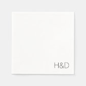 Moderne, elegante Monogram Wedding Simple Serviette (Vorderseite)