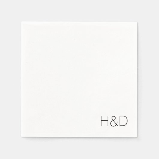 Moderne, elegante Monogram Wedding Simple Serviette (Vorderseite)