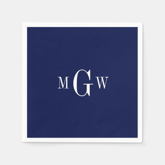 Moderne, elegante Monogram Wedding Simple Serviette (Vorderseite)