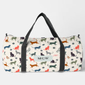 Moderne elegante Monogramm-Anfangsbuchstaben Katze Duffle Bag (Vorderseite)