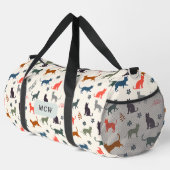 Moderne elegante Monogramm-Anfangsbuchstaben Katze Duffle Bag (Rechte Ecke)