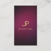 Moderne, elegante Monogramm Berufliche Weinfarbe Visitenkarte (Vorderseite)
