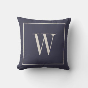 Moderne elegante Monogramm-Familieninitiale Blau C Kissen