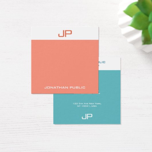 Moderne, elegante Monogramm-Farben Trendy-Vorlage (Schreibtisch)