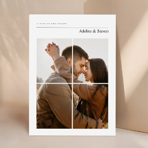 Moderne elegante Monogramm-Foto-Hochzeit Einladung
