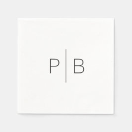 Moderne, elegante Monogramm-Hochzeit einfach Serviette