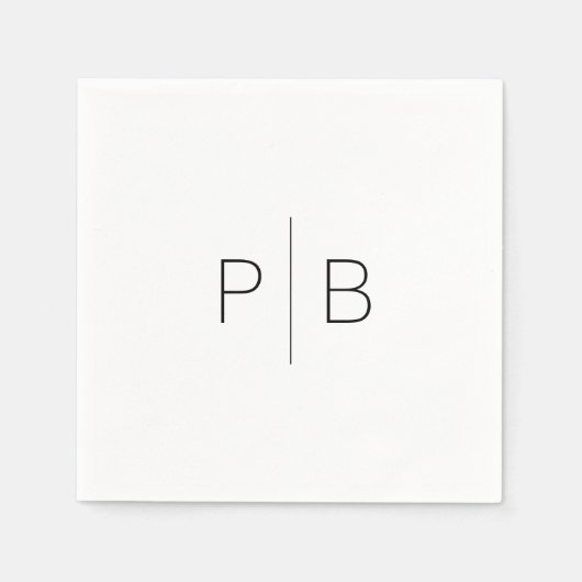 Moderne, elegante Monogramm-Hochzeit einfach Serviette (Vorderseite)