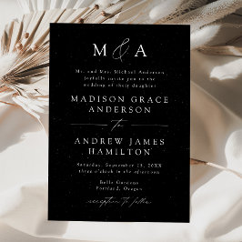 Moderne, elegante Monogramm-Hochzeit Einladung