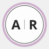 Moderne, elegante Monogramm-Hochzeit Runder Aufkleber (Vorderseite)