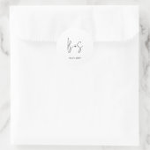 Moderne Elegante Monogramm-Hochzeit Runder Aufkleber (Tasche)