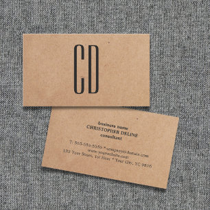 Moderne elegante Monogramm-Kraftpapier-Berater Visitenkarte