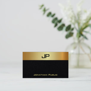 Moderne elegante Monogramm-Luxus Premium Schwarz Visitenkarte