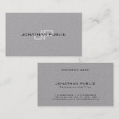 Moderne, elegante Monogramm-Minimalistische Vorlag Visitenkarte (Vorne/Hinten)