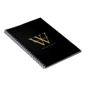 Moderne elegante Monogramm-Name Notizblock (Rechte Seite)