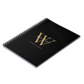 Moderne elegante Monogramm-Name Notizblock (Linke Seite)