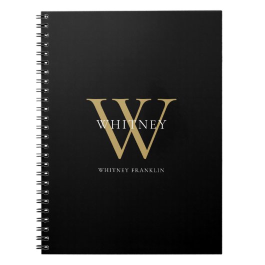 Moderne elegante Monogramm-Name Notizblock (Vorderseite)