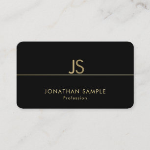 Moderne elegante Monogramm Schwarz Gold Vorlage Visitenkarte