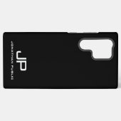 Moderne, elegante Monogramm Schwarz-Weiß-Beste Samsung Galaxy Hülle (Rückseite (Horizontal))