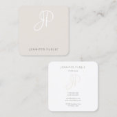 Moderne, elegante Monogramm-Vorlage Beruflich Quadratische Visitenkarte (Vorne/Hinten)