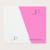 Moderne, elegante Monogramm-Vorlage Lila rosa Visitenkarten (Außenseite Aufgefaltet)