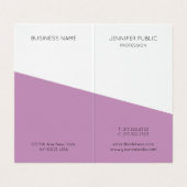 Moderne, elegante Monogramm-Vorlage Lila rosa Visitenkarten (Innenseite Aufgefaltet)