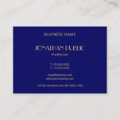 Moderne, elegante, monogramm-Vorlage Navy Blue Visitenkarte (Rückseite)