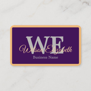 Moderne elegante monogrammierte blaue und goldene  visitenkarte