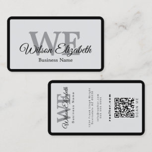 Moderne elegante monogrammierte blaue und goldene visitenkarte