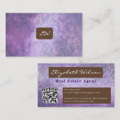 moderne elegante monogrammierte QR-Code-Geschäftsk Visitenkarte (Vorne/Hinten)