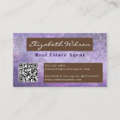 moderne elegante monogrammierte QR-Code-Geschäftsk Visitenkarte (Rückseite)