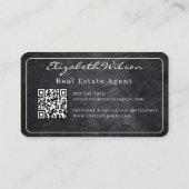 Moderne elegante monogrammierte QR-Code-Geschäftsk Visitenkarte (Rückseite)