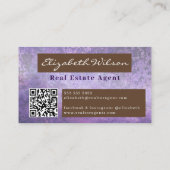 moderne elegante monogrammierte QR-Code-Geschäftsk Visitenkarte (Rückseite)