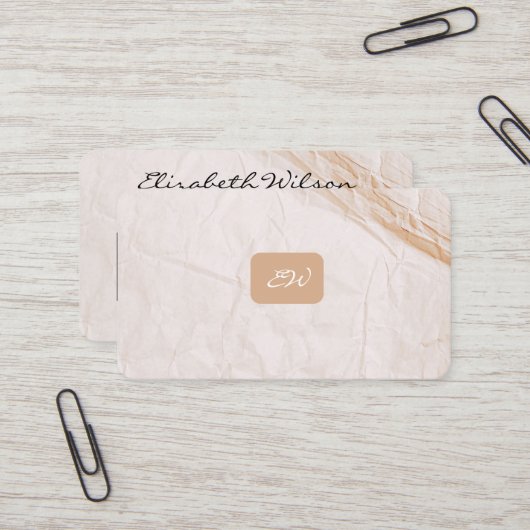 Moderne elegante monogrammierte QR-Code-Geschäftsk Visitenkarte (Vorderseite/Rückseite Beispiel)