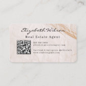 Moderne elegante monogrammierte QR-Code-Geschäftsk Visitenkarte (Rückseite)