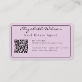 Moderne elegante monogrammierte QR-Code Visitenkar Visitenkarte (Rückseite)