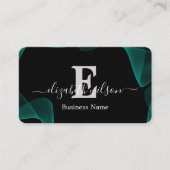 Moderne elegante monogrammierte QR-Code Visitenkar Visitenkarte (Vorderseite)