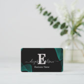 Moderne elegante monogrammierte QR-Code Visitenkar Visitenkarte (Stehend Vorderseite)