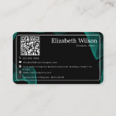 Moderne elegante monogrammierte QR-Code Visitenkar Visitenkarte (Rückseite)
