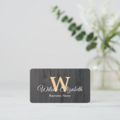 Moderne elegante monogrammierte QR-Code Visitenkar Visitenkarte (Stehend Vorderseite)